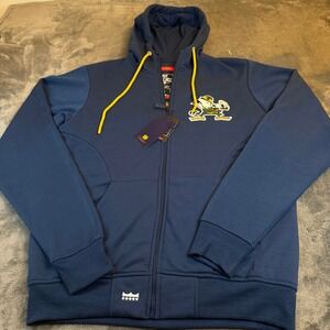 Franchise Club Notre Dame Fighting Irish Zip Up Hoodie Mens Size Small Navy NWT